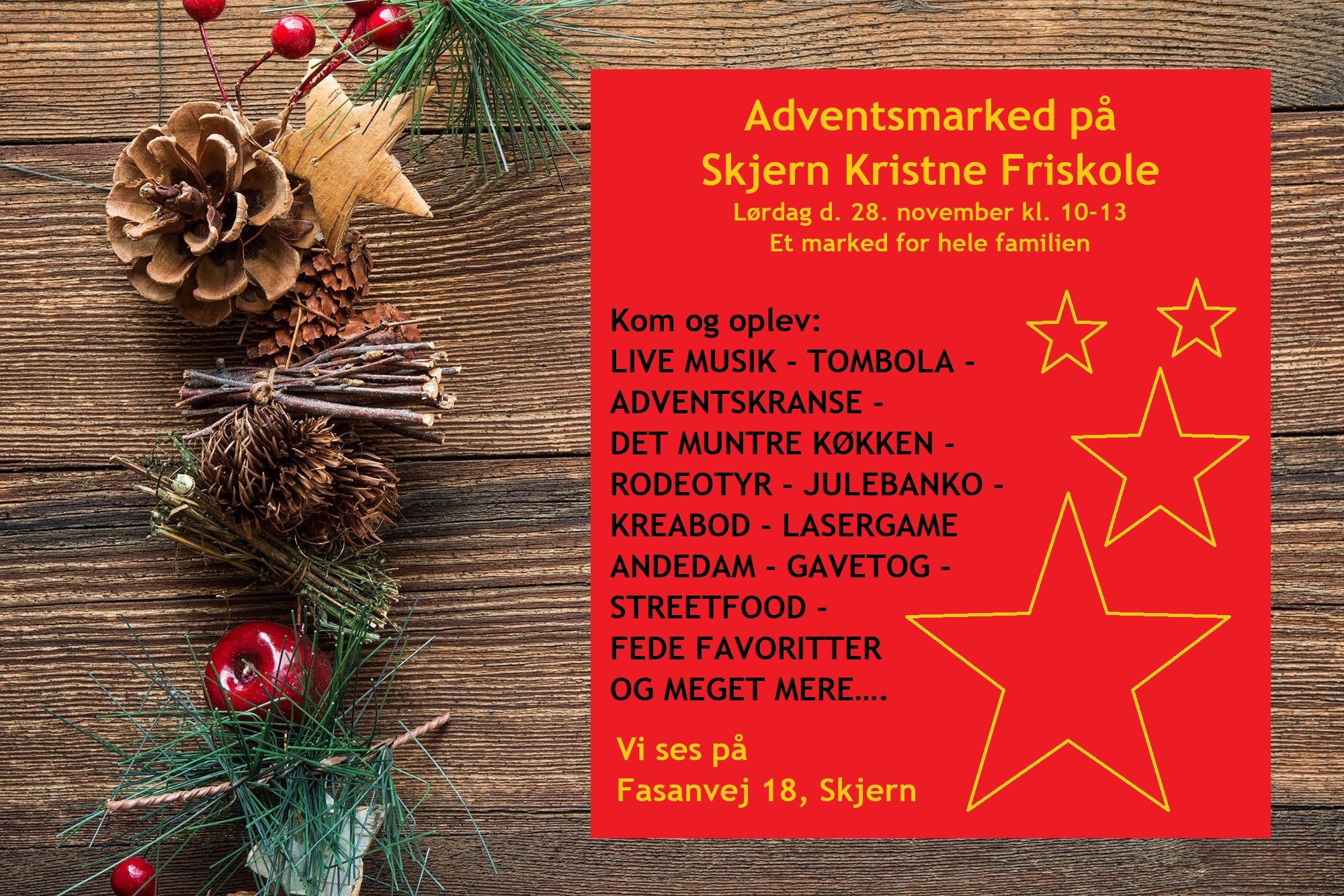 Annonce til hjemmeside og facebook
